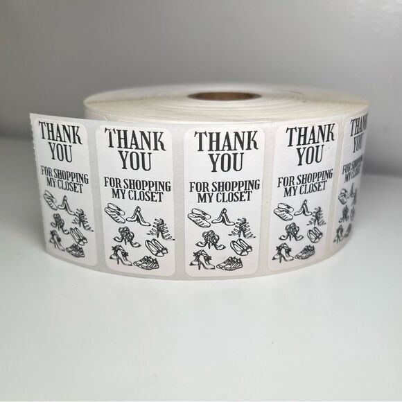 STICKERAFT Other - Pack of 100 Thank You for shopping my closet stickers | packaging supplies
